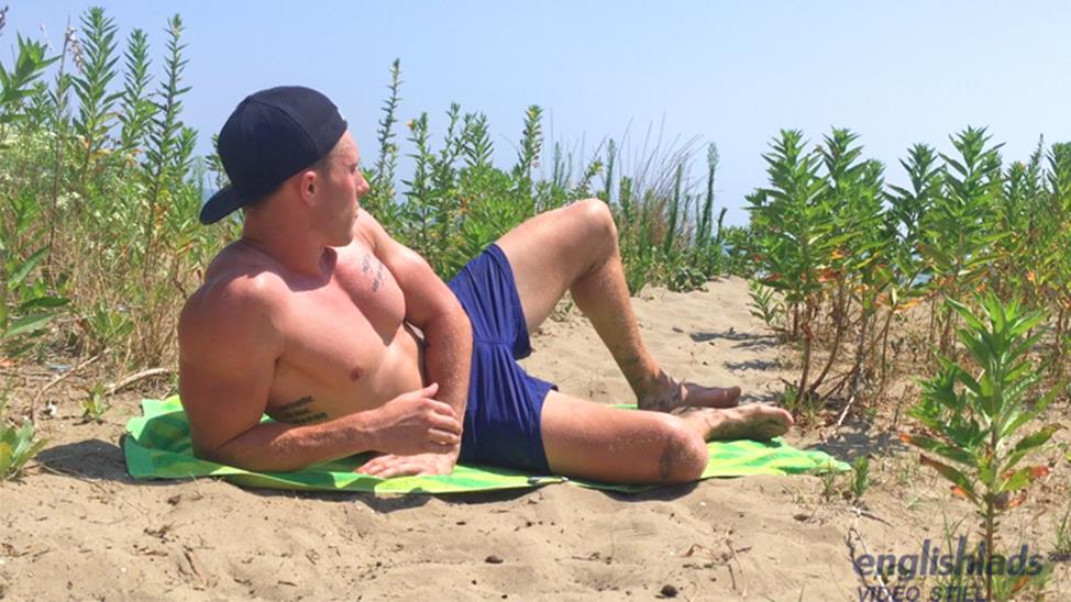 EnglishLads - Cameron Donald Wanks his Big Uncut Cock & Shoots his Load at a Secluded Beach! 12