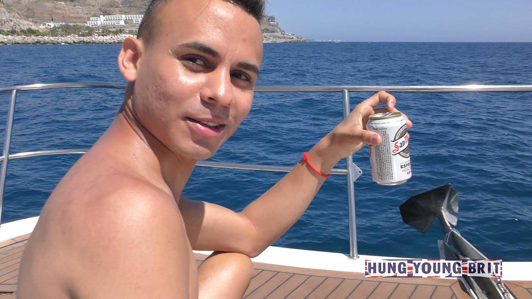 HungYoungBrit - Adorable 19yr Beautiful Boy on the boat - Spanish lad finger Luvs it RAW 5