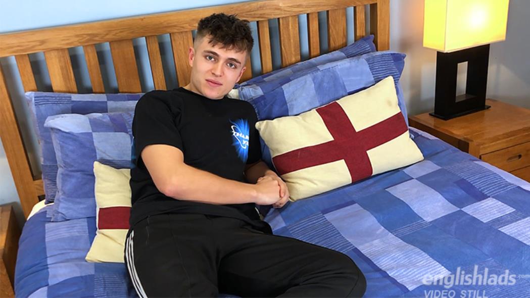 EnglishLads - Harrison Davis gets Spanked, Dildoed & Wanked & his Uncut Cock Explodes Twice! 8
