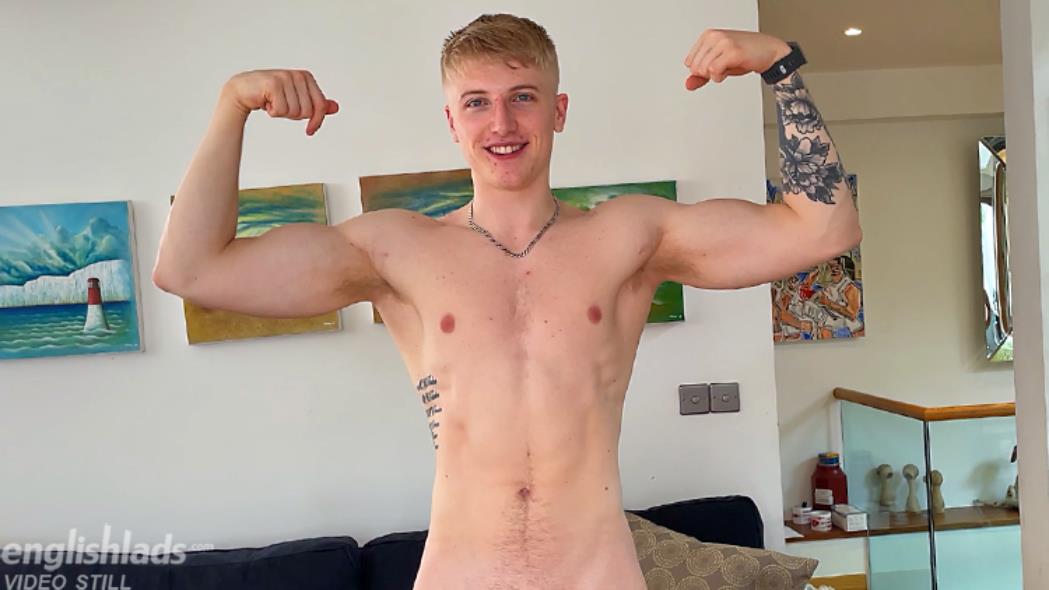 EnglishLads – Straight Young & Muscular Blond Lad Wanks his Big Uncut Cock & Fires a Load! – Callum Jones
