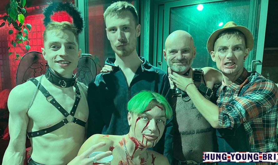 HungYoungBrit – GIGANTIC Halloween PARTY – Danny Twink, Hung Pig, Joshy Boy, Reece McKenzie, Tim Gottfrid, Zack Stones